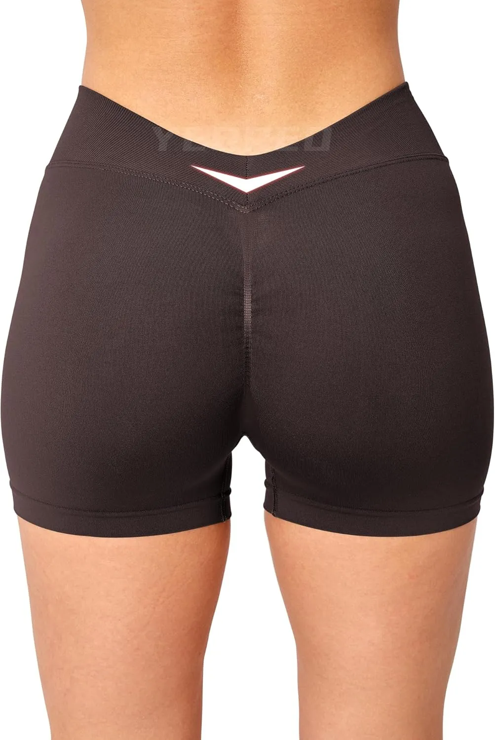 YEOREO Workout Scrunch Shorts Women V Back Gym Butt Lifting Liz High Waisted Seamless Shorts
