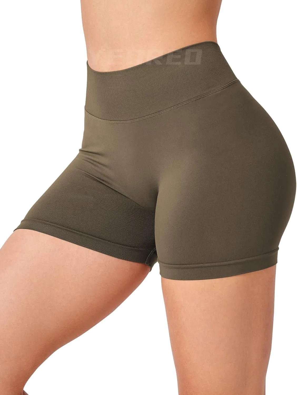 YEOREO Workout Scrunch Shorts Women V Back Gym Butt Lifting Liz High Waisted Seamless Shorts