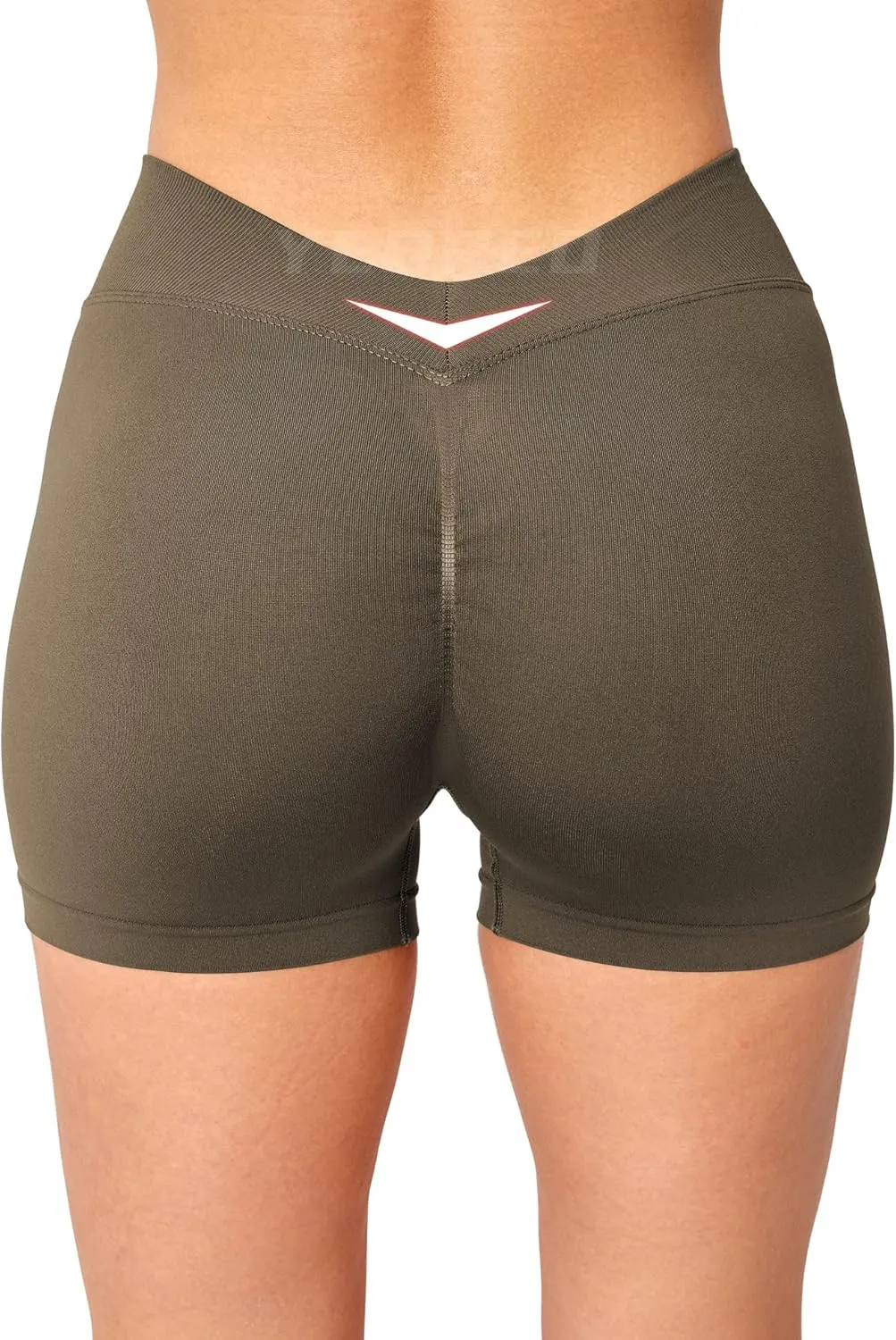 YEOREO Workout Scrunch Shorts Women V Back Gym Butt Lifting Liz High Waisted Seamless Shorts