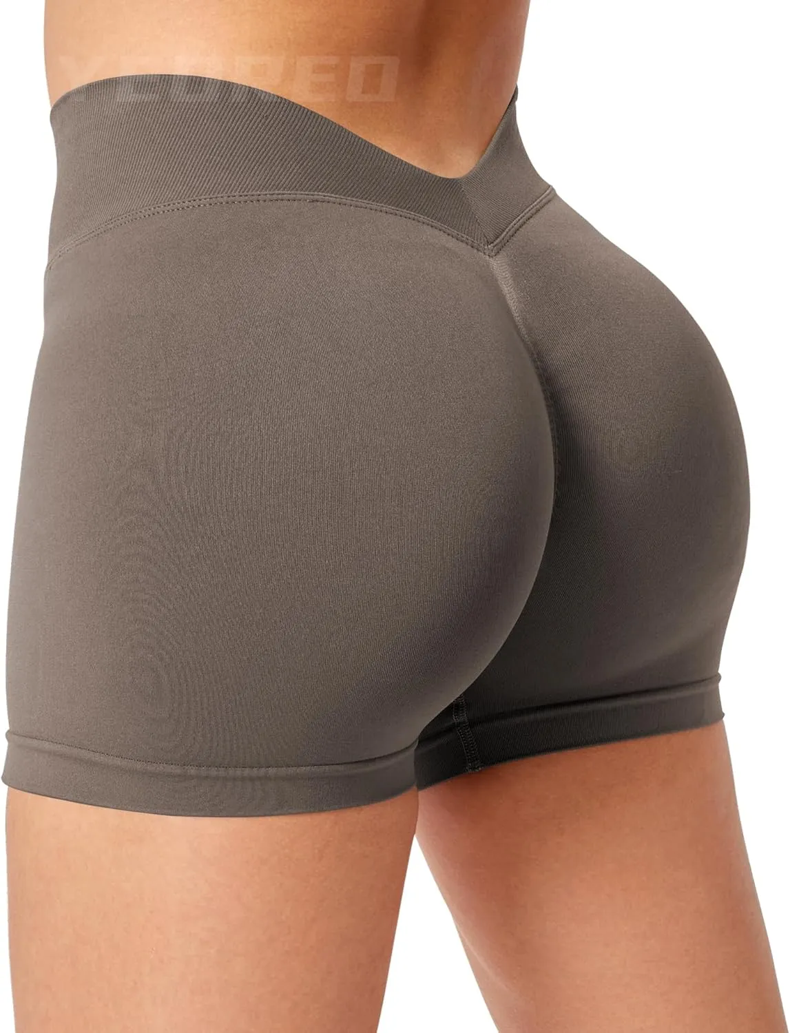 YEOREO Workout Scrunch Shorts Women V Back Gym Butt Lifting Liz High Waisted Seamless Shorts
