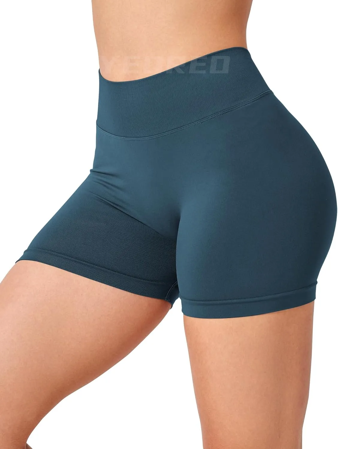YEOREO Workout Scrunch Shorts Women V Back Gym Butt Lifting Liz High Waisted Seamless Shorts