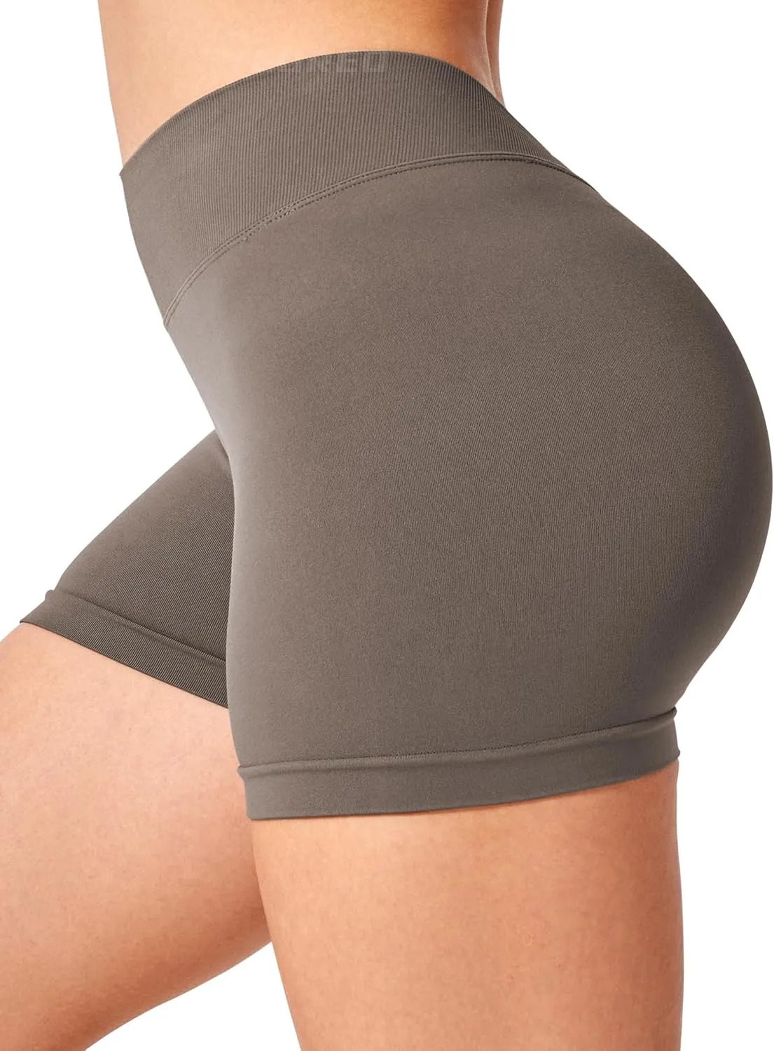 YEOREO Workout Scrunch Shorts Women V Back Gym Butt Lifting Liz High Waisted Seamless Shorts