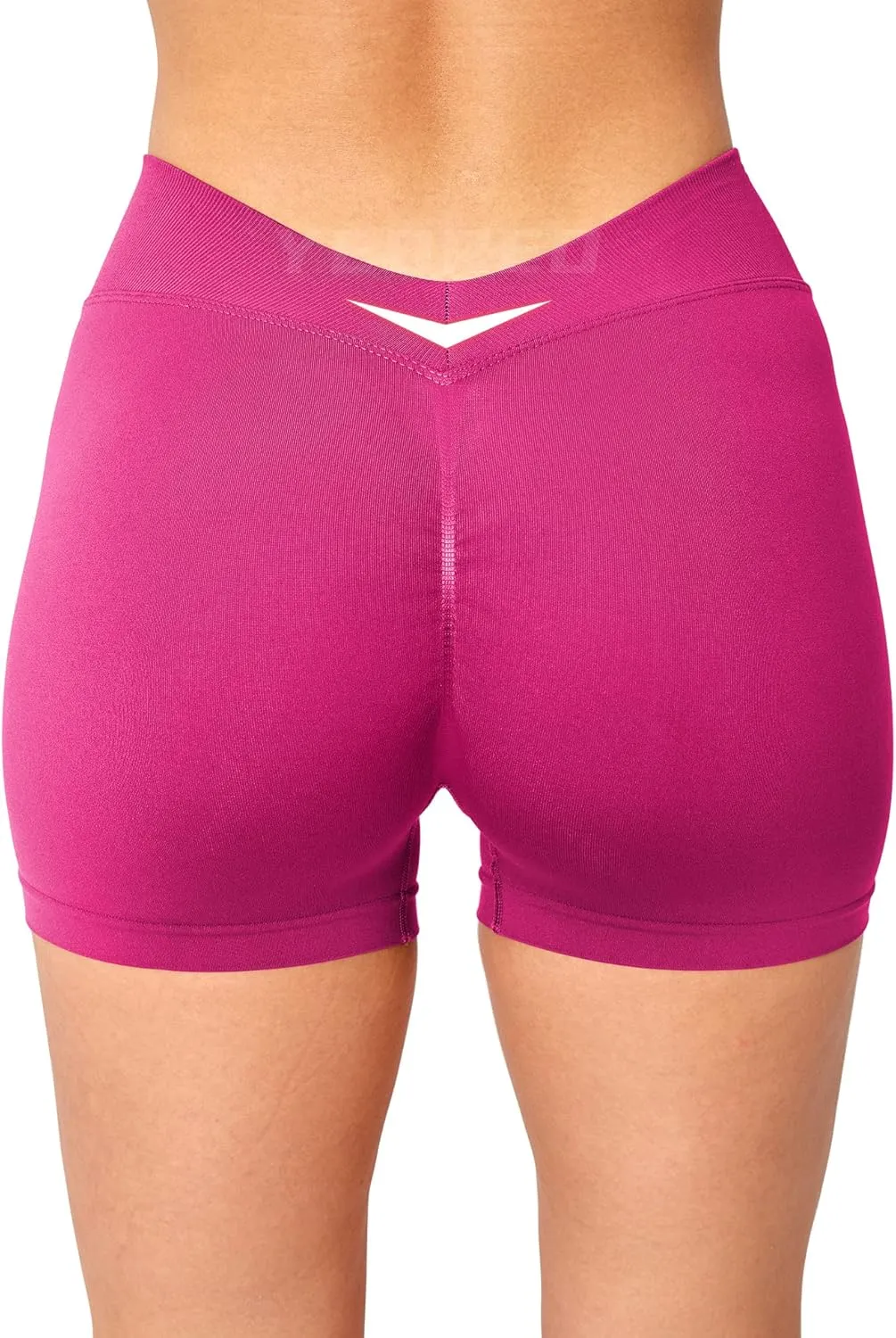 YEOREO Workout Scrunch Shorts Women V Back Gym Butt Lifting Liz High Waisted Seamless Shorts