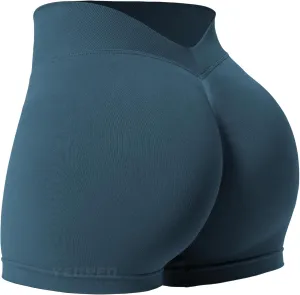 YEOREO Workout Scrunch Shorts Women V Back Gym Butt Lifting Liz High Waisted Seamless Shorts