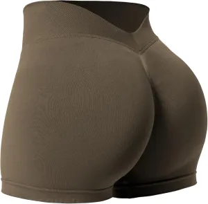 YEOREO Workout Scrunch Shorts Women V Back Gym Butt Lifting Liz High Waisted Seamless Shorts