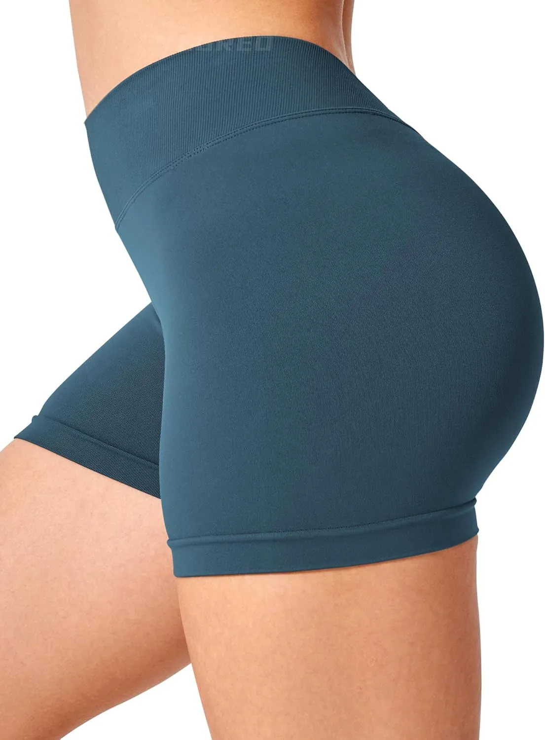 YEOREO Workout Scrunch Shorts Women V Back Gym Butt Lifting Liz High Waisted Seamless Shorts