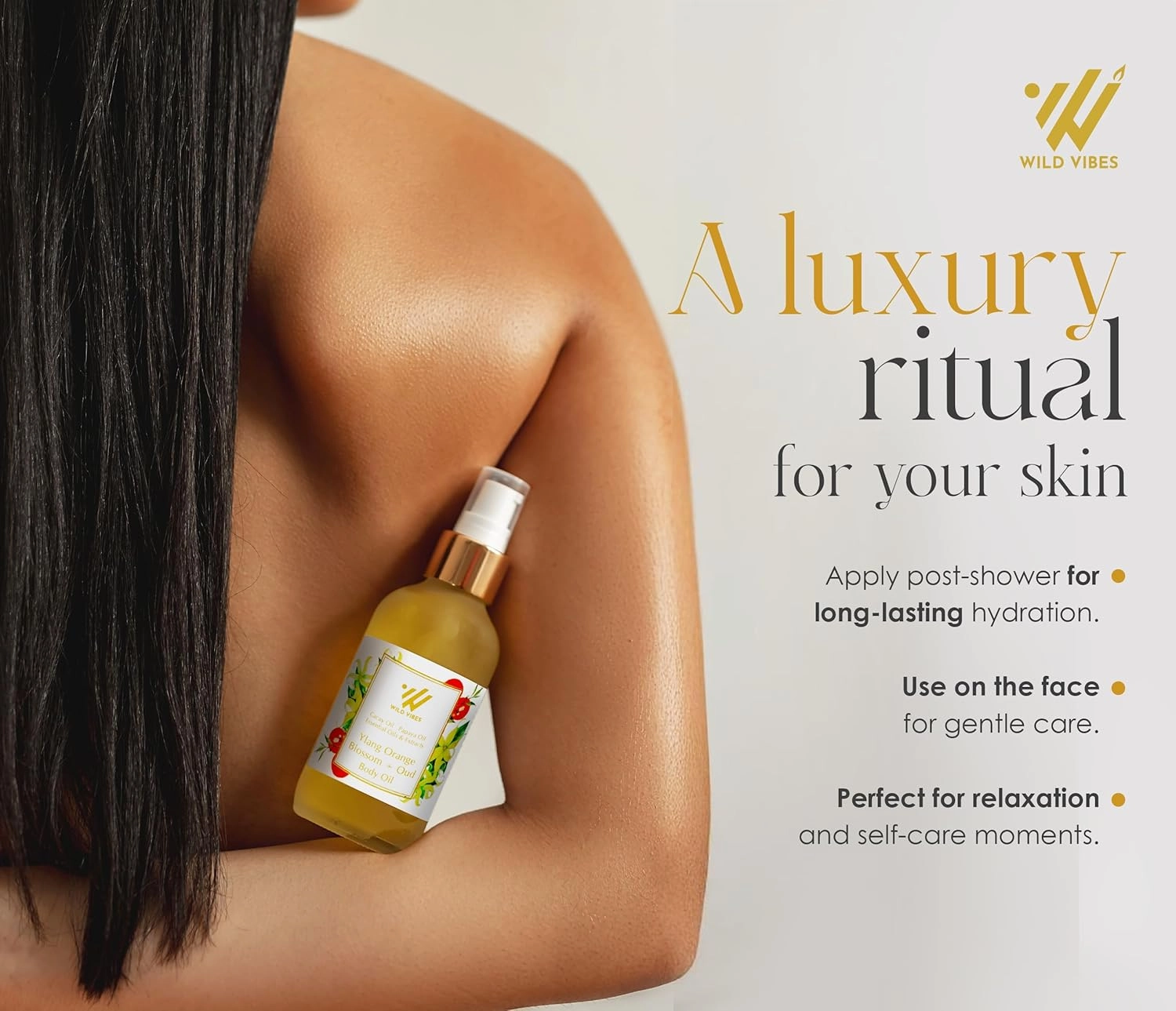 Ylang Orange Blossom   Oud Luxury Body Oil – Organic with Tropical Oils for Hydrated, Youthful Skin – Anti-Aging, Collagen-Boosting After Shower for Women – 4 oz