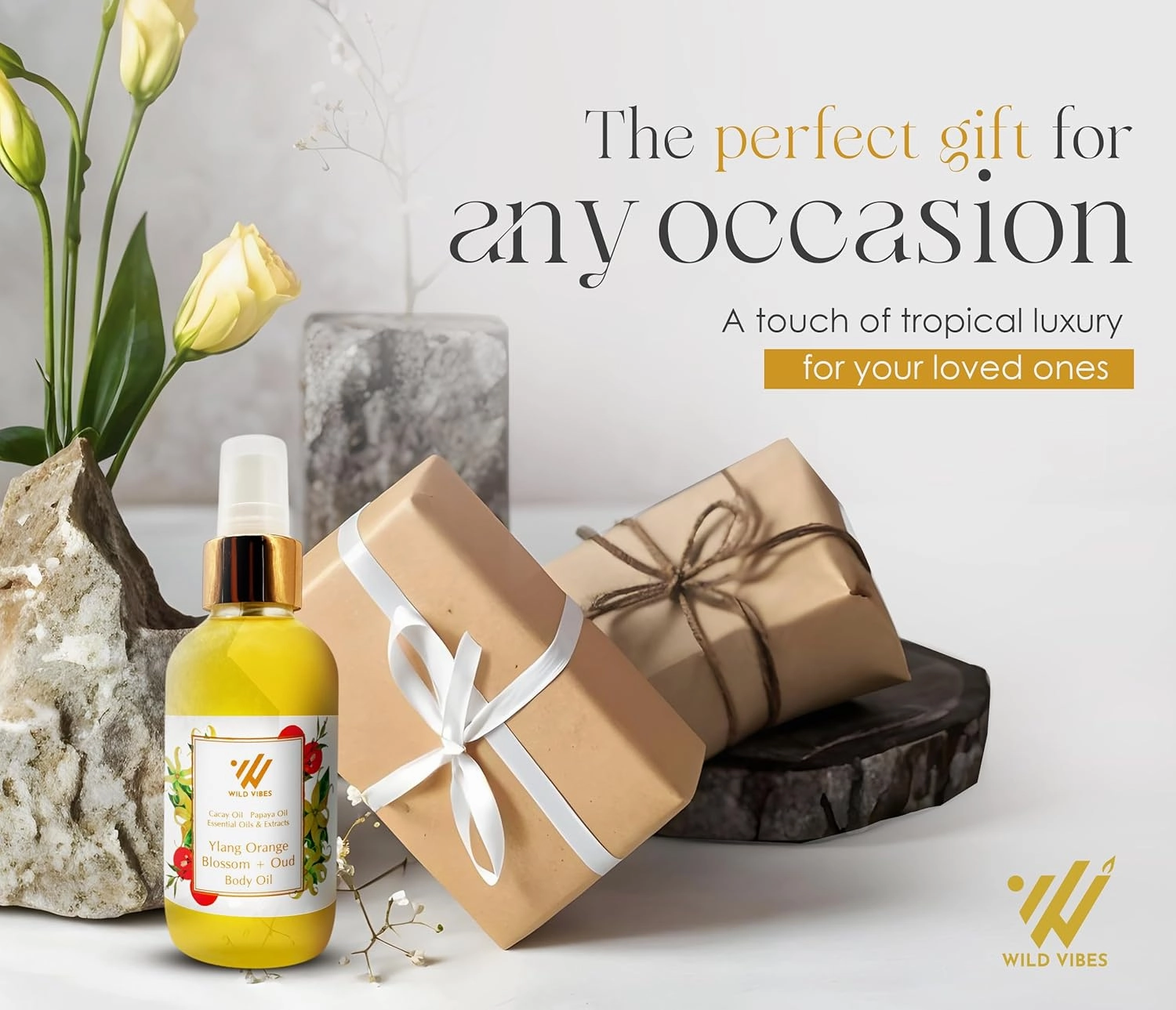 Ylang Orange Blossom   Oud Luxury Body Oil – Organic with Tropical Oils for Hydrated, Youthful Skin – Anti-Aging, Collagen-Boosting After Shower for Women – 4 oz