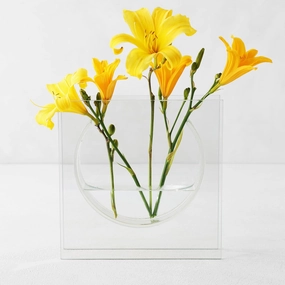 Z GALLERIE Clear Glass Vase, Glass Flower Vases for Centerpieces Home Decor, Solaris Vase for Wedding Housewarming Gift (Not Including Flowers), Large