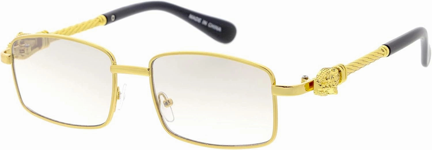zeroUV Bold Retro Jaguar Metal Plated Detail Square Sunglasses D247