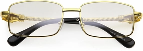 zeroUV Bold Retro Jaguar Metal Plated Detail Square Sunglasses D247