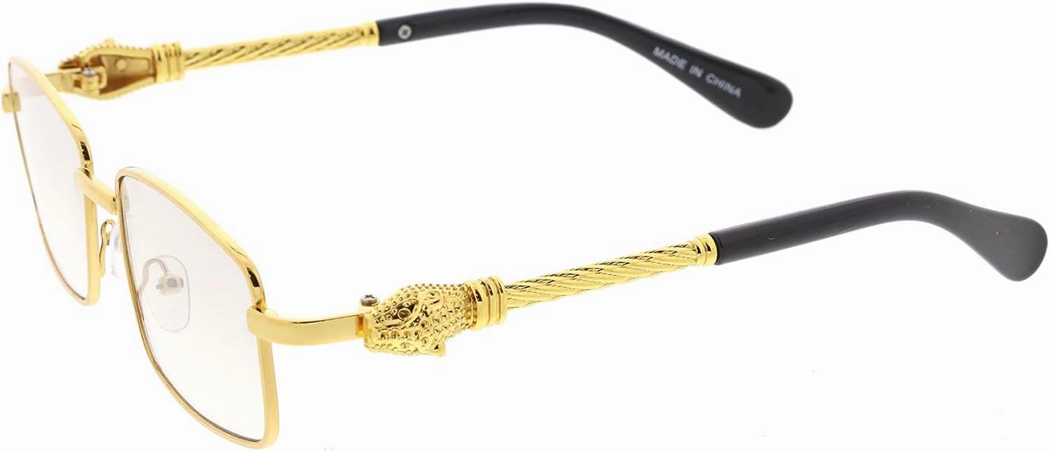 zeroUV Bold Retro Jaguar Metal Plated Detail Square Sunglasses D247