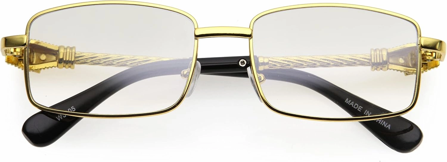 zeroUV Bold Retro Jaguar Metal Plated Detail Square Sunglasses D247