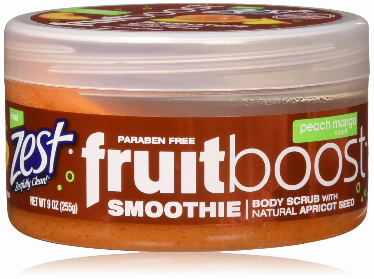 Zest Fruit Boost Body Scrub Smoothie Peach Mango 9 Ounce Jar (266ml)