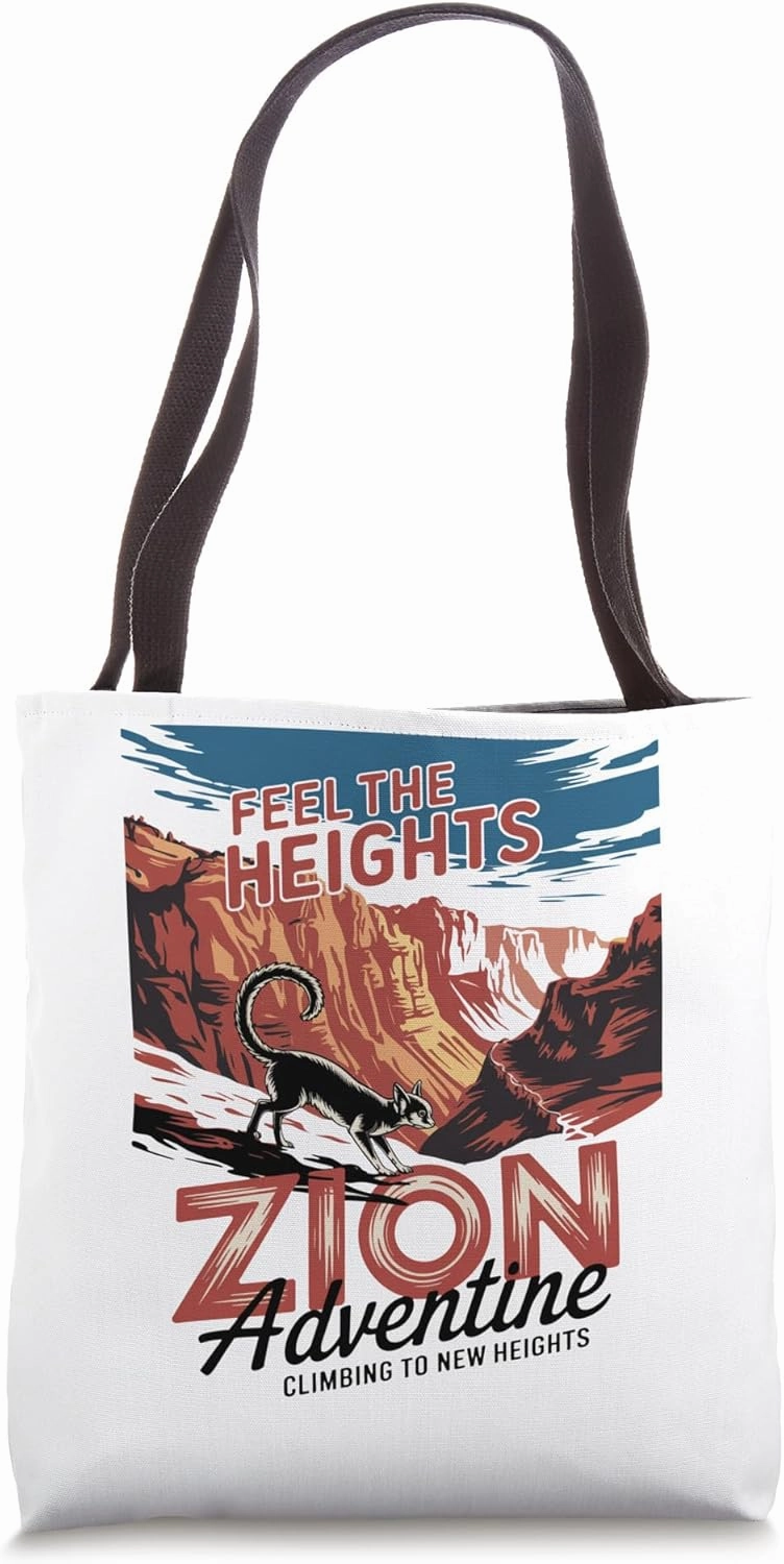 Zion National Park - Retro Zion Hiking Tote Bag