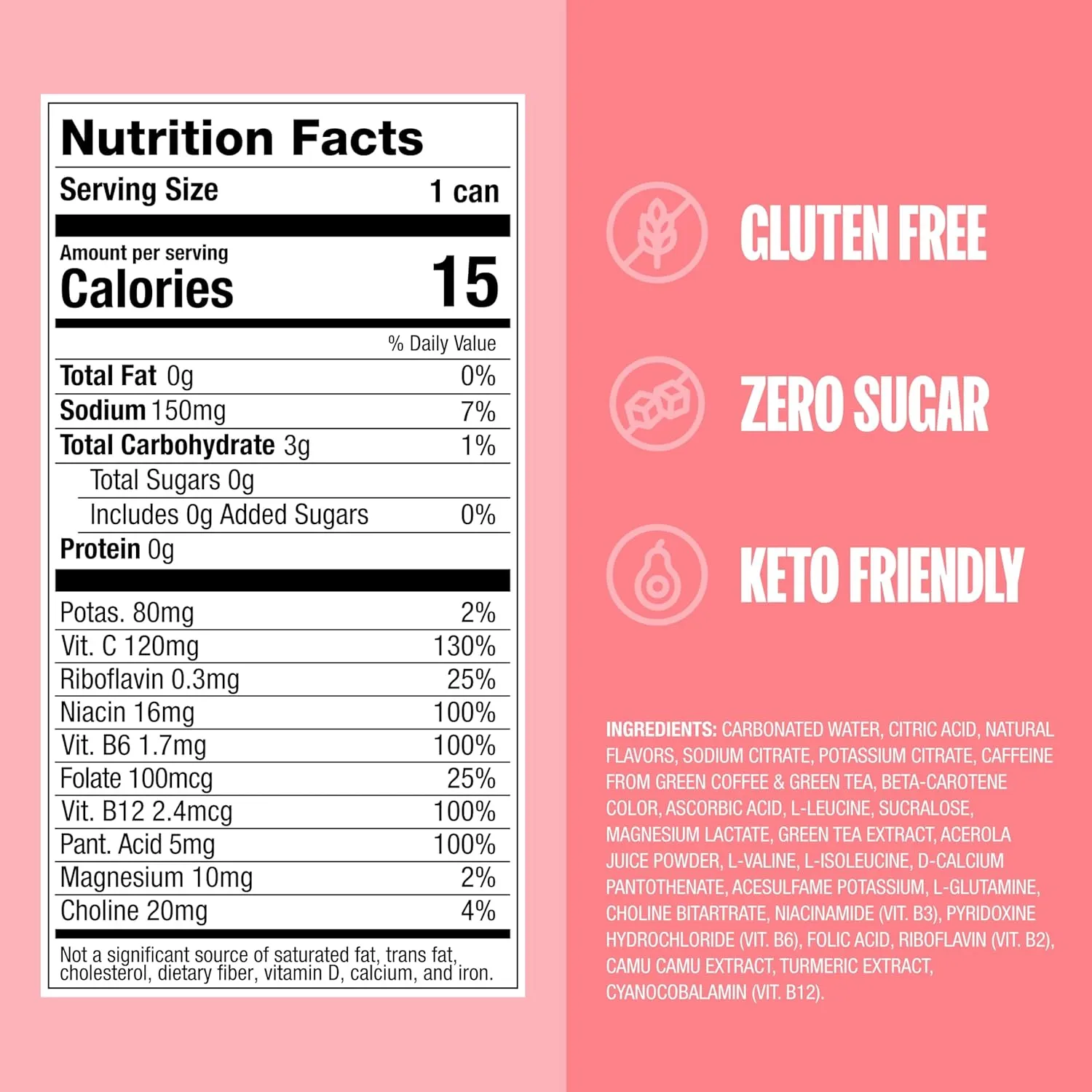 ZOA Zero Sugar Energy Drinks, White Peach - Sugar Free with Electrolytes, Healthy Vitamin C, Amino Acids, Essential B-Vitamins, and Caffeine from Green Tea - 16 Fl Oz (12-Pack)